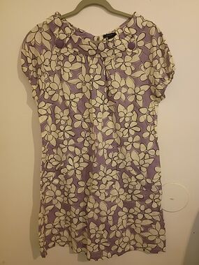 Poppy Garden Lavender and White Floral Mini Dress Sz L